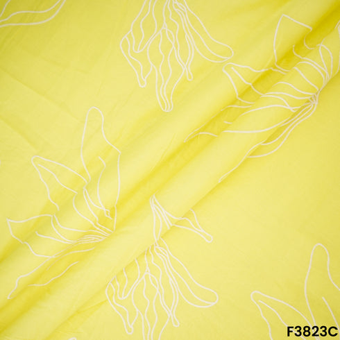 Thread Embroidered Mul Cotton Fabric- F3823