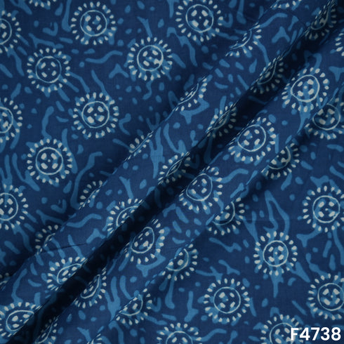 Indigo Print Cambric Cotton Fabric- F4738
