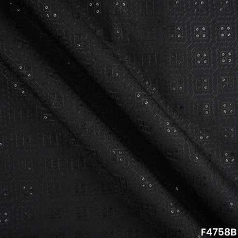 Thread Sequins Embroidered Modal Silk Fabric- F4758