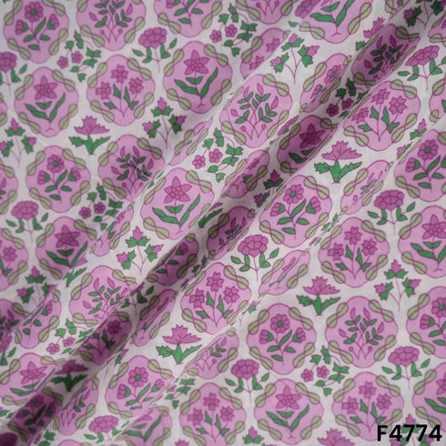 Flower Print Cambric Cotton Fabric- F4774