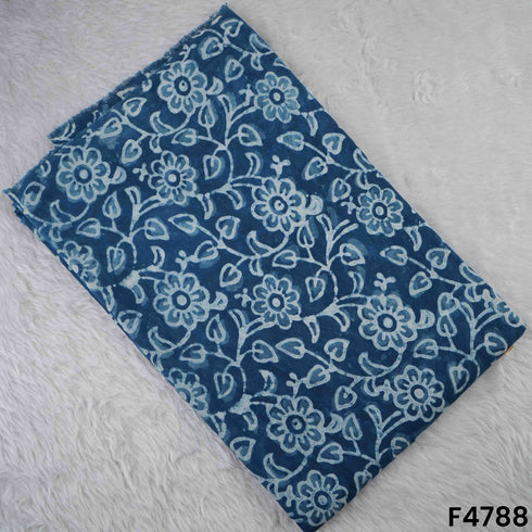Flower Print Indigo Modal Cotton Fabric- F4788