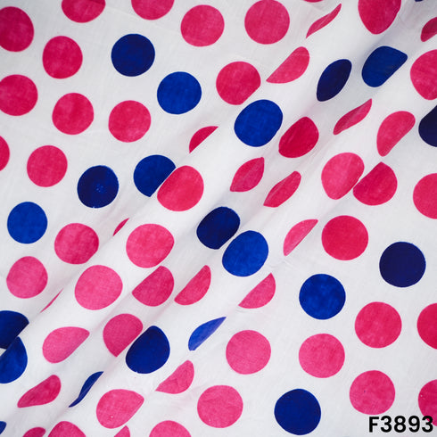 Polka Dot Print Cotton Fabric- F3893