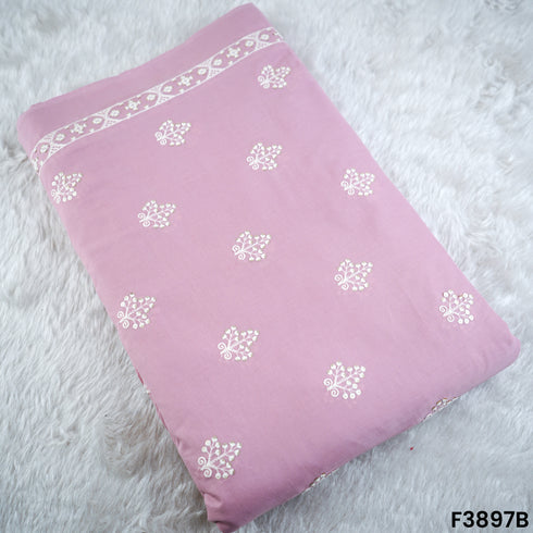 Thread Sequins Embroidered Cambric Cotton Fabric- F3897