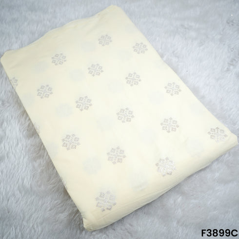 Thread Sequins Embroidered Cambric Cotton Fabric- F3899