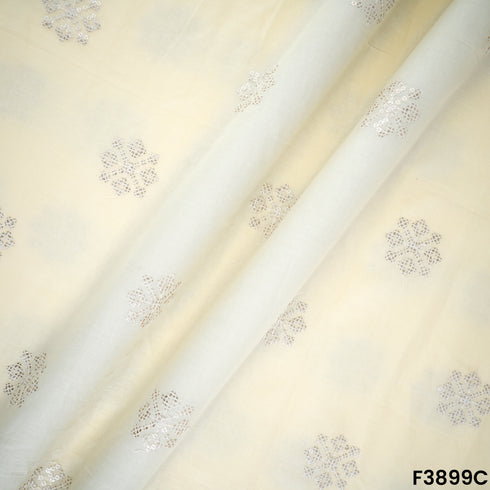 Thread Sequins Embroidered Cambric Cotton Fabric- F3899