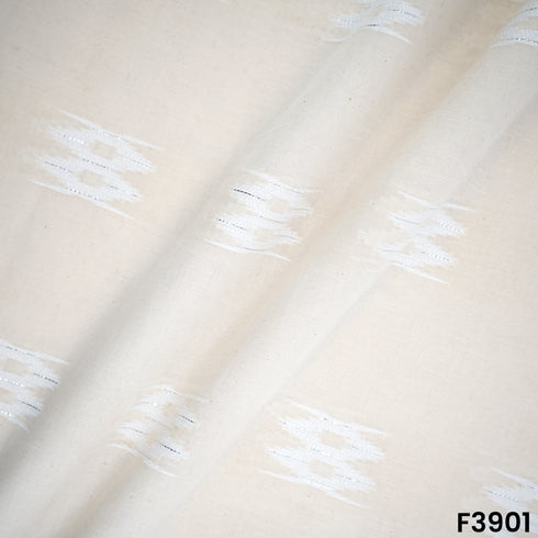 Self Jacquard Kora Cotton Fabric- F3901
