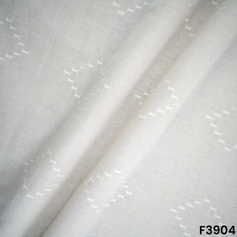 Self Jacquard Kora Cotton Fabric- F3904