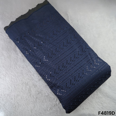 Mirror Work Thread Sequins Embroidered Semi Silk Fabric- F4819