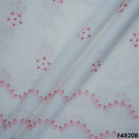 Thread Embroidered Hakoba Cotton Fabric- F4820