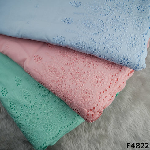 Thread Embroidered Hakoba Cotton Fabric- F4822