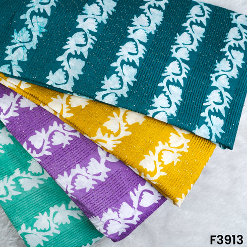 Thread Sequins Embroidered Mul Chanderi Fabric- F3913