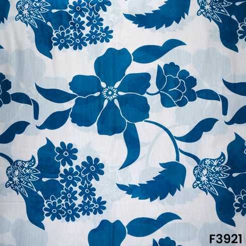 Floral Printed Mul Cotton Fabric- F3921