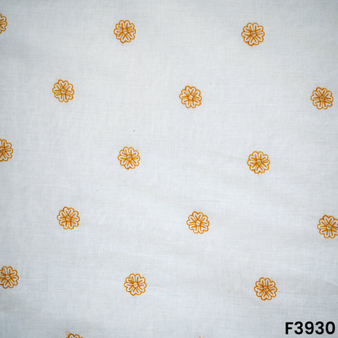 Thread Sequins Embroidered Kora Cotton Fabric- F3930