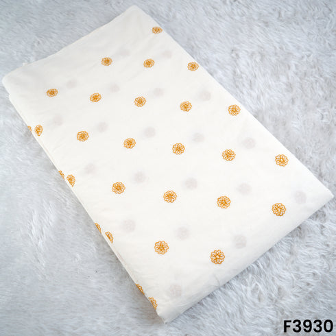 Thread Sequins Embroidered Kora Cotton Fabric- F3930