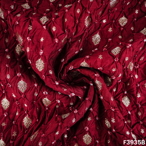 Pure bandhani silk Fabric- F3935