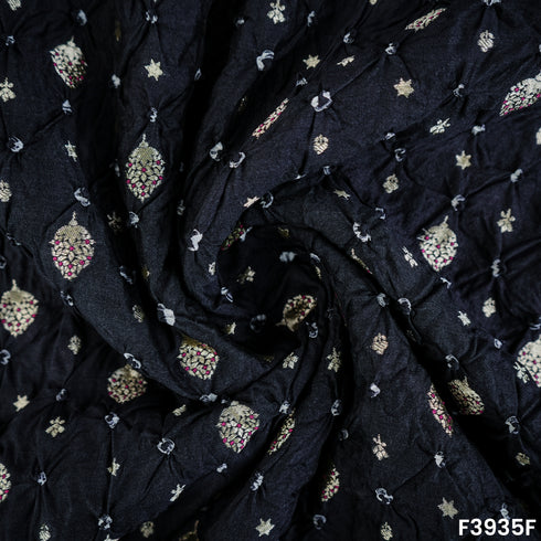 Pure bandhani silk Fabric- F3935