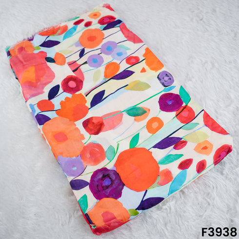 Floral Printed Modal Cotton Fabric- F3938