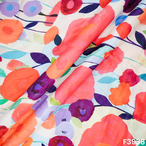 Floral Printed Modal Cotton Fabric- F3938
