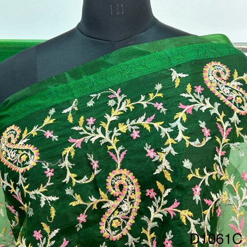 Thread Embroidered Organza Dupatta-D1061
