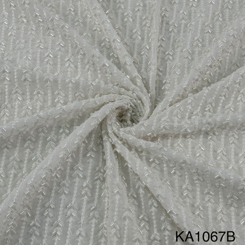 Embroidered Cut Dana Work Georgette Fabric-KA1067