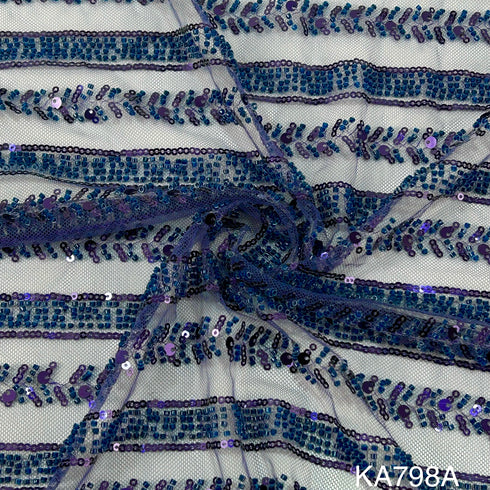 Imported Sequins Cut Dana Net Fabric - KA798