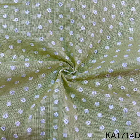 Embroidered Kota Cotton Fabric-KA1714