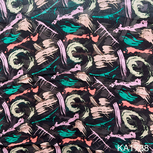 Printed Viscose Organza Fabric-KA1738