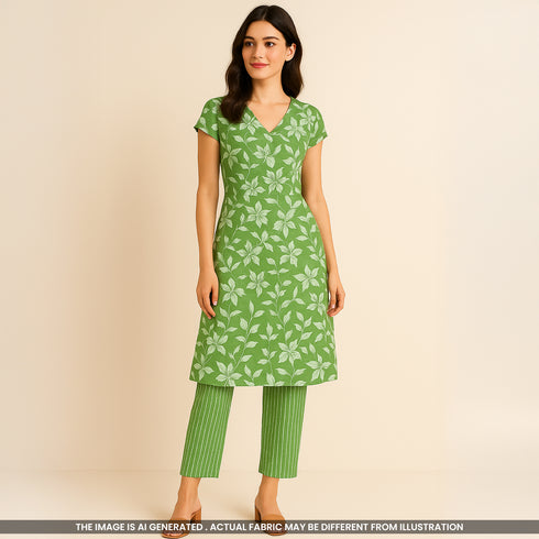 Floral Print Cambric Cotton Fabric- F4216