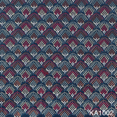 Thread Embroidered Sequins Raw Silk Fabric KA1002