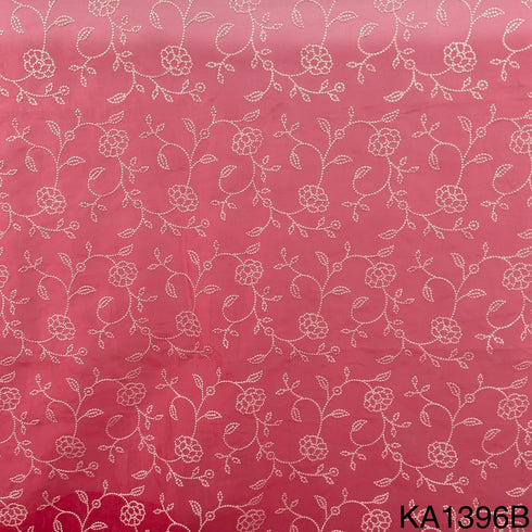 Thread Embroidered Pure Silk Organza FABRIC-KA1396