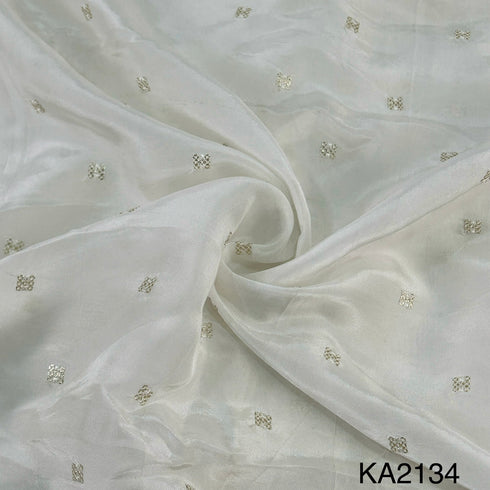 Dyeable Sequins Buti Opara Silk Fabric-KA2134