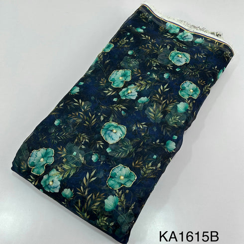 Printed Organza Cut Dana Handwork FAbric-KA1615