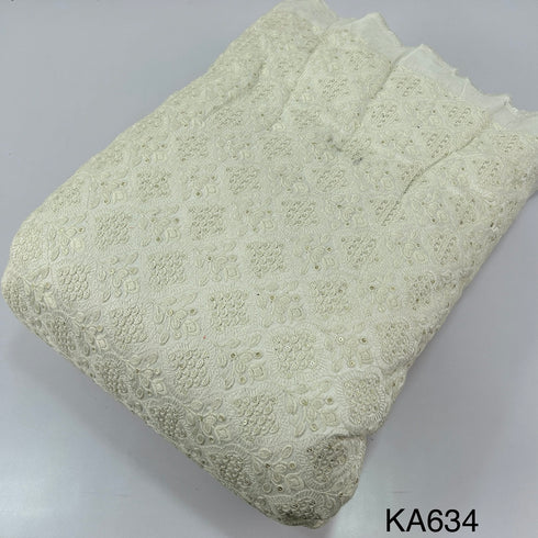 Thread Sequins Dyeable Silk Fabric-KA634