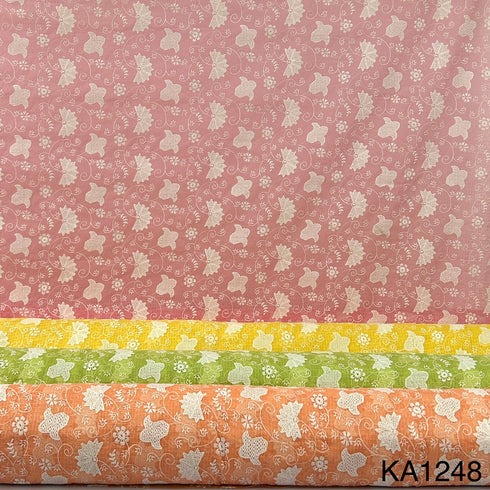 Embroidered Kota Cotton Fabric-KA1248