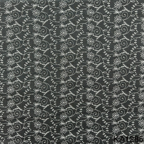 Embroidered Kota Cotton Fabric-KA1285