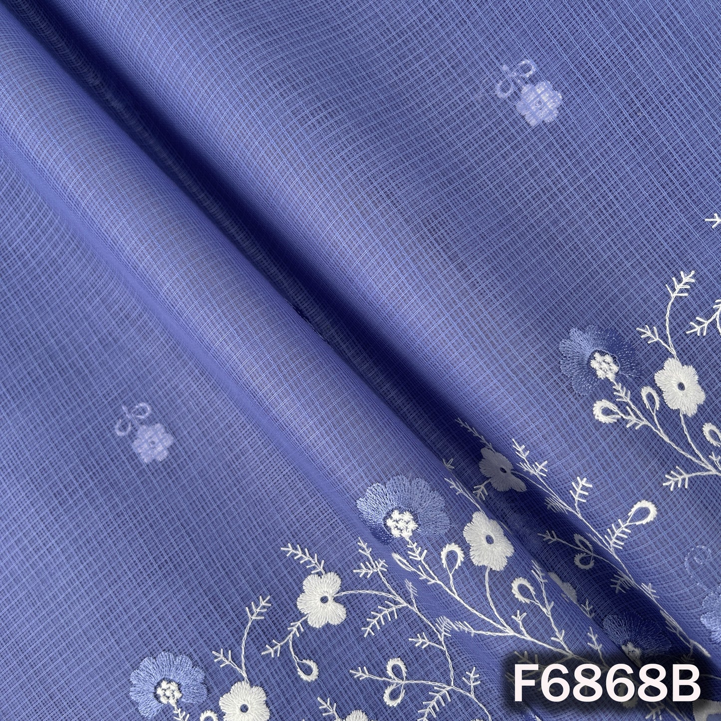 Thread Embroidered kota Cotton Fabric - F6868