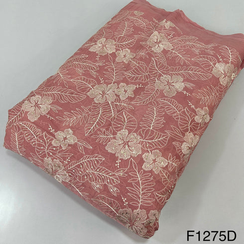 Thread Sequins Embroidered Viscose Organza Fabric-F1275