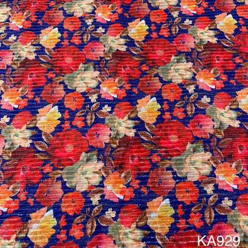 Printed Sequins Organza Fabric-KA929