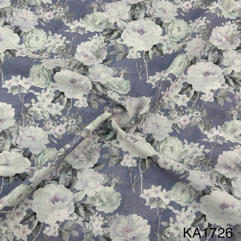 Printed Pure 2 X 2 Rubia cotton Fabric-KA1726