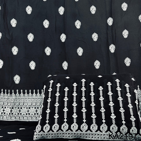 Embroidered Sequins Chinon Fabric-KA2197