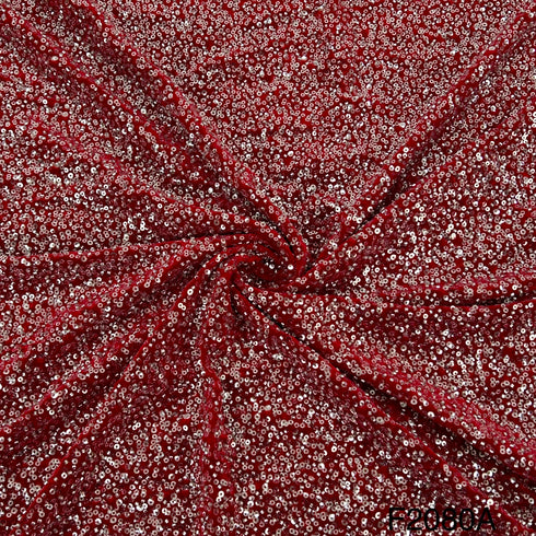 Cut Dana Work Sequins Embroidered Velvet Fabric-F2080