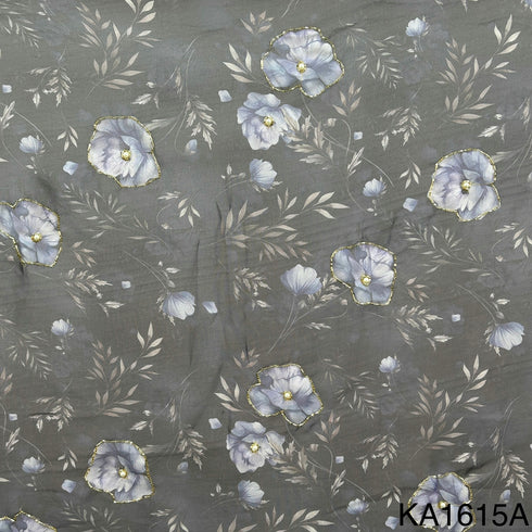 Printed Organza Cut Dana Handwork FAbric-KA1615
