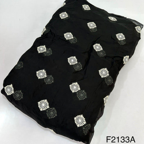 Thread Sequins Embroidered Organza Fabric-F2133