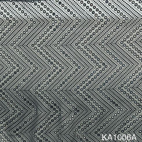 Embroidered Faux Mirror Georgette Fabric-KA1006