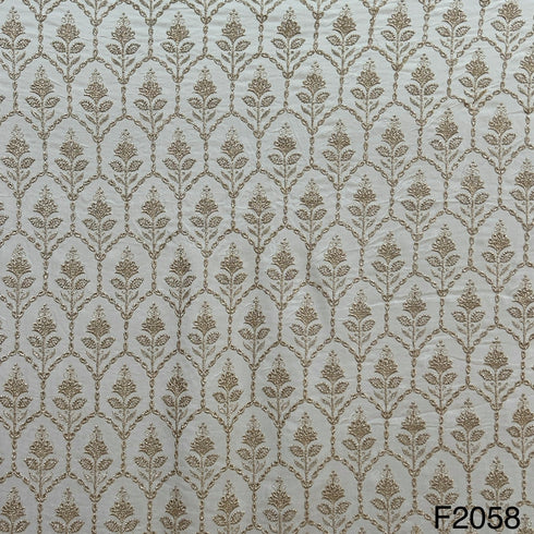 Dyeable Zari Embroidered Georgette Fabric-F2058