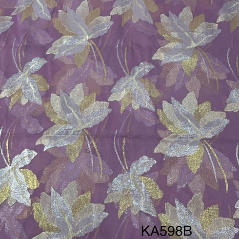 Pure Zari Embroidered Georgette Fabric-KA598