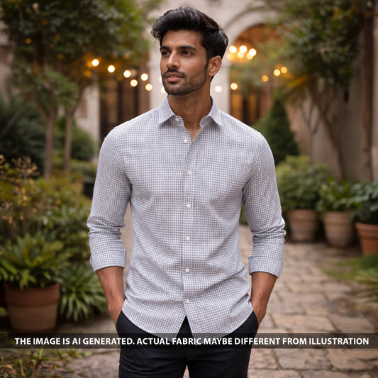 Check Print Pure Cotton Fabric - F6398