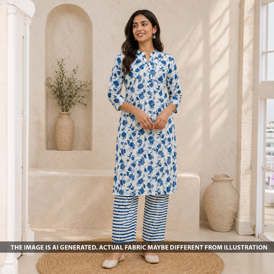 Block Print Flex Cotton Fabric - F6435