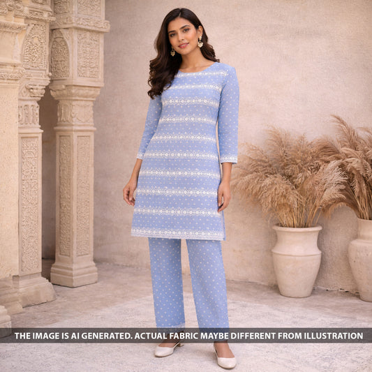 Chikankari Cotton Fabric - F6292
