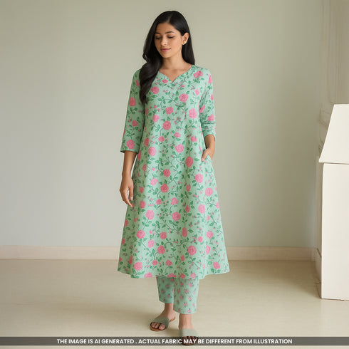 Printed Cambric Cotton Fabric- F4714